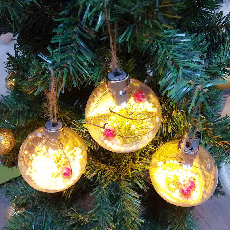 New Colorful LED Ball Shatterproof Light transparentes Christmas Tree Decoration PET Ball