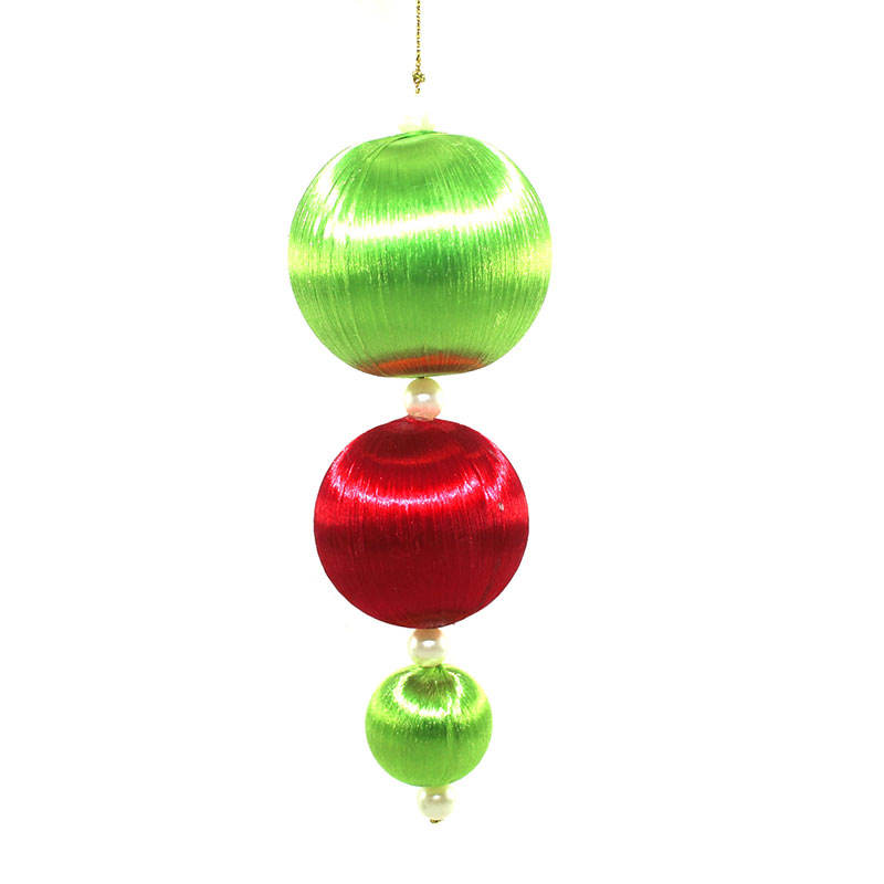 廠家專業定制聖誕樹挂絲波球  聖誕樹裝飾挂件